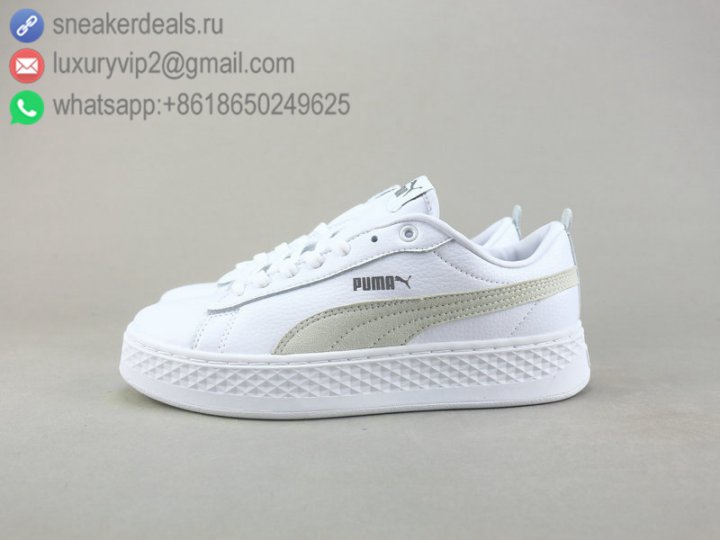 Puma Smash Platform L Unisex Shoes White Size 35-44